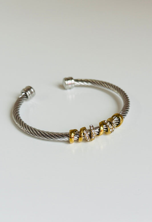 Cable Wire Twist Cuff Bracelet