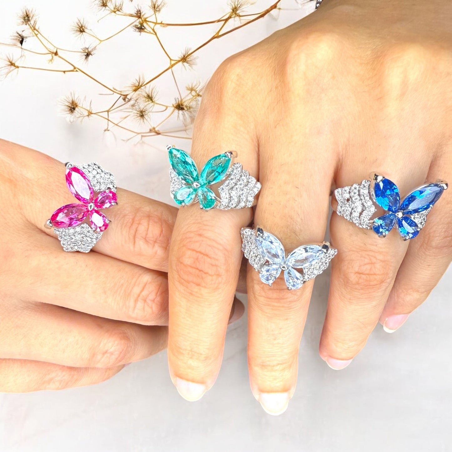 Butterfly CZ Ring