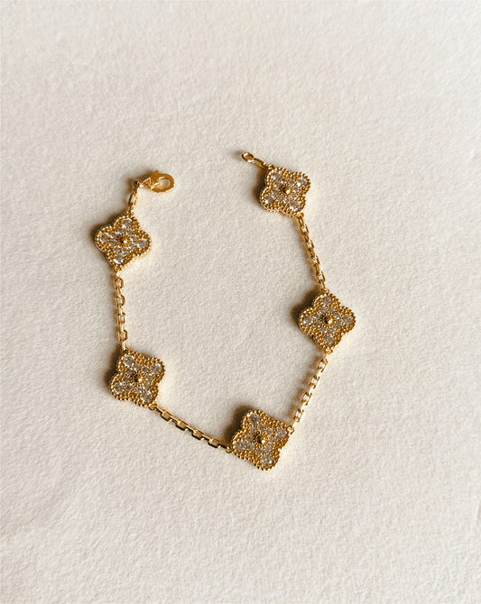 Sparkle Gold Clover Bracelet
