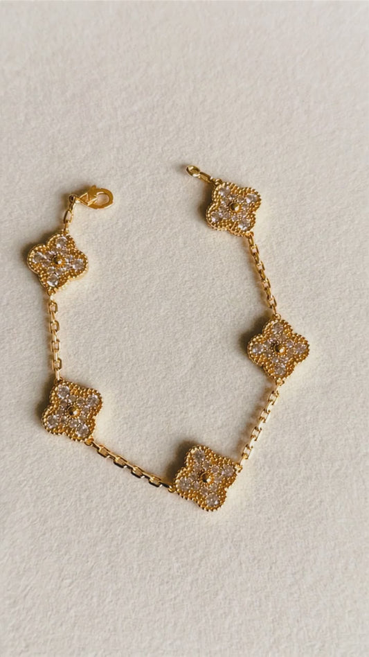 Sparkle Gold Clover Bracelet